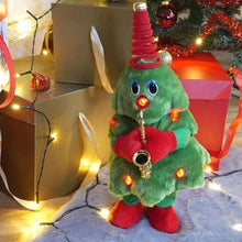 Jucarie Interactiva, Bradut de Craciun, Canta, Repeta si Danseaza, Verde Multicolor, 42cm.