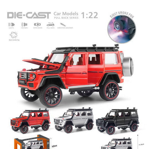 Mașină Metalică de Jucărie, Mercedes-Benz G63 cu Fum, dimensiune 1:22