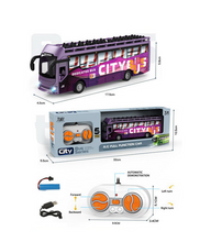 Autobuz de Jucărie Turistic Supraetajat cu Telecomandă, Lumini, 20 cm