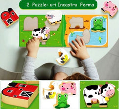 Set de Joacă cu Fermier și Animale - Căsuță din Lemn