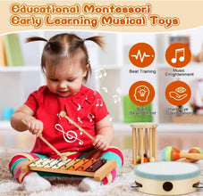 Set instrumente muzicale din lemn pentru copii – 7 piese