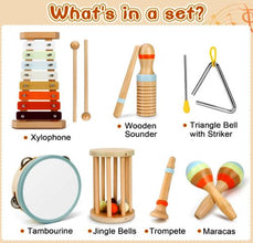 Set instrumente muzicale din lemn pentru copii – 7 piese