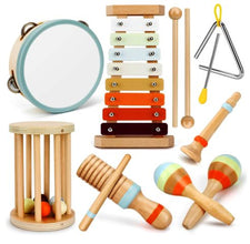Set instrumente muzicale din lemn pentru copii – 7 piese