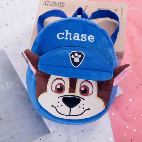 Ghiozdan pufos tip Catelus Albastru, 28cm.