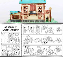 Machetă 3D din Lemn Star Inn – Puzzle de Construcție Educativ pentru Copii