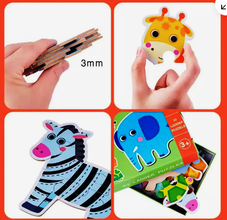 Set 6 Puzzle-uri Animale Savană – Joc Educativ din Carton Gros