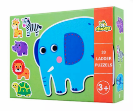 Set 6 Puzzle-uri Animale Savană – Joc Educativ din Carton Gros