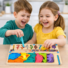 Joc Tetris Dinozauri, Sortare Bile și Cifre - Set Educativ Logic 3 în 1