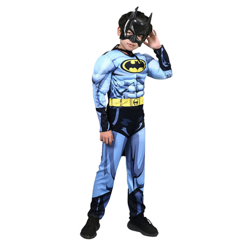 Costum Halloween de Copii, set Batman cu Muschi, Costum si Masca