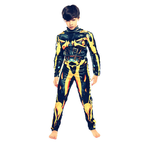 Costum Halloween de Copii, BumbleBee Transformers, cu muschi