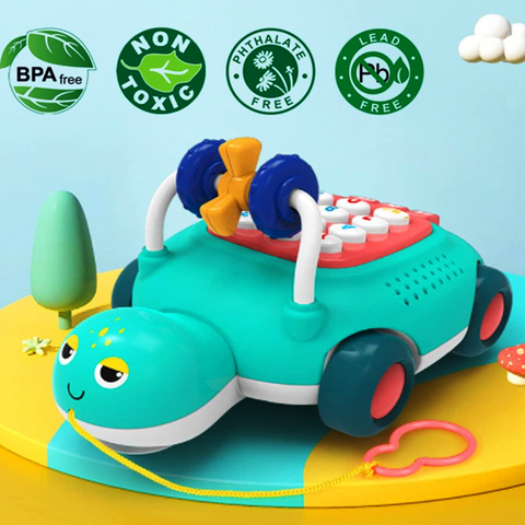 Țestoasă Telefon cu Șiret de Tras – Jucărie Interactivă pentru Copii