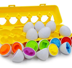 Set 12 Ouă pentru Sortare Geometrică – Joc Educativ
