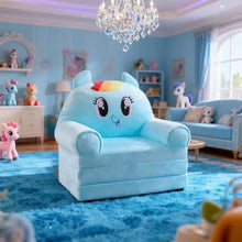 Fotoliu de Pluș Extensibil pentru Copii, tip Unicorn Turcoaz, 100cm.