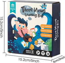 Joc Educativ Block Logic – Așezare Construcții Tridimensionale din Lemn