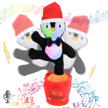 Jucarie Interactiva Pinguin de Craciun, Danseaza si Imita Vocea, 32cm