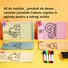 Joc de Desen în Oglindă – 48 de Modele Reutilizabile, Jucărie Creativă pentru Copii