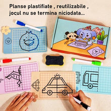 Joc de Desen în Oglindă – 48 de Modele Reutilizabile, Jucărie Creativă pentru Copii