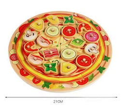 Set Puzzle Pizza din Lemn – Jucărie de Învățare prin Joacă