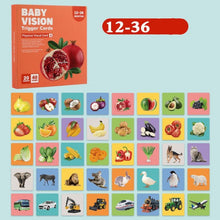 Set 2 Carduri Exercitii Vizuale, Animalute si Fructe, varsta 6-36 luni