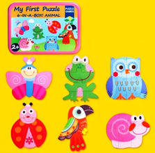 Set 6 Puzzle-uri cu Insecte – Piese Mari, în Cutie Metalică, Joc Educativ pentru Copii