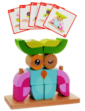 Cuburi din Lemn cu Bufniță – Puzzle Educativ pentru Cei Mici