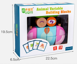 Cuburi din Lemn cu Bufniță – Puzzle Educativ pentru Cei Mici