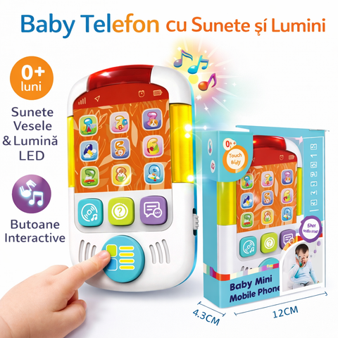 Baby Telefon Interactiv cu Sunete și Lumini – Jucărie pentru Bebeluși