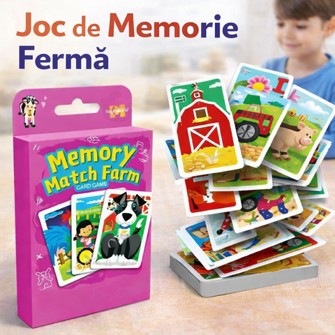 Joc de Memorie – Animale la Fermă, Joc Educativ pentru Copii