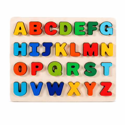 Joc Puzzle Alfabet din Lemn – 26 Litere