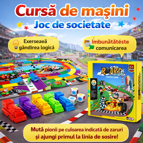 Joc de societate Cursă de mașini – Distracție pentru copii și familie