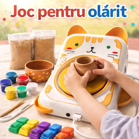 Set de olărit pentru copii – Joc creativ cu încărcare USB și lut inclus