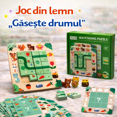 Joc educativ din lemn Găsește drumul – Dezvoltarea logicii