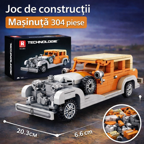 Mașinuță de construit – Joc de construcții cu 304 piese