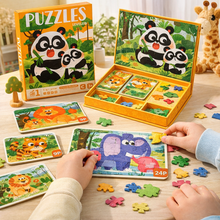 Puzzle Magnetic Animale – Set 4 Bucăți, Jucărie Educativă și Creativă
