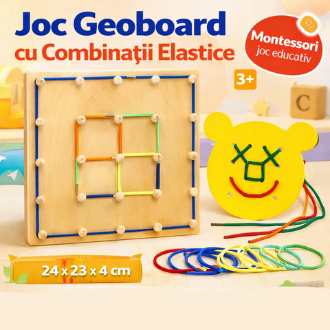 Joc Geoboard cu Elastice – Dezvoltarea Creativității și Gândirii Logice