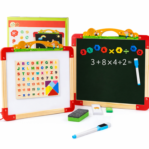 Tablă 2 în 1 cu Fețe Duble – Suprafață pentru Marker și Cretă