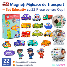 Magneți Mijloace de Transport – Set Educativ cu 22 Piese pentru Copii
