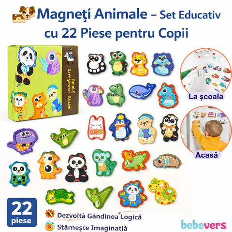 Set Magneți Educativi cu Animale – 22 Piese pentru Joacă și Învățare