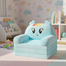 Fotoliu de Pluș Extensibil pentru Copii, tip Unicorn Turcoaz, 100cm.