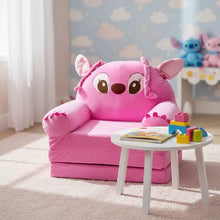 Fotoliu Extensibil Stitch de Pluș pentru Copii, Roz, 100cm.