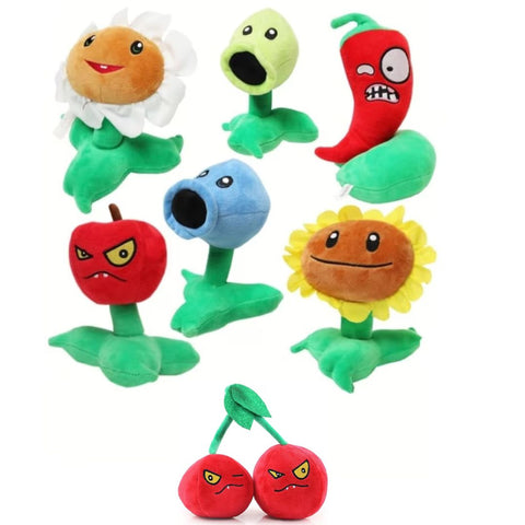 Set 7 Jucarii de Plus Plante vs Zombie, 27cm.