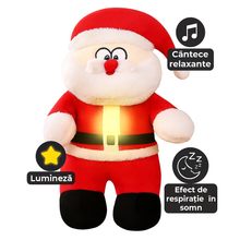 Jucarie de Plus Mos Craciun Interactiv – Luminează, Cântă și Respiră, 5 Funcții Magice, 45 cm.