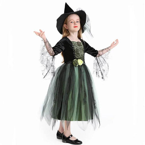 Costum Set Halloween de Copii, Vrajitoare, 2 piese.