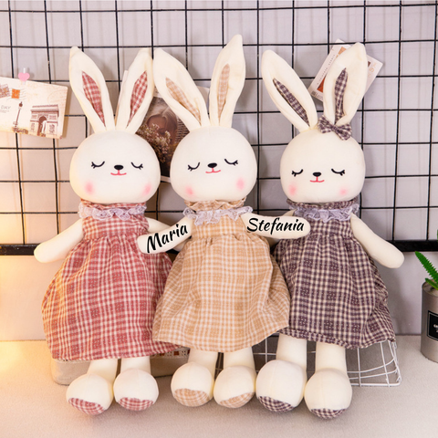 Bunny Princess Personalizat, Iepuraș Pufos de Pluș, Mărime mare, 50cm.