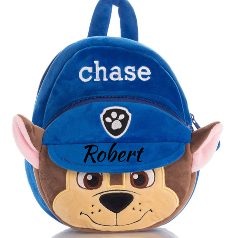 Ghiozdan pufos Personalizat, Patrula Catelusilor Chase, 28cm.