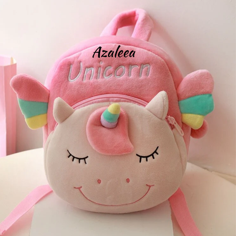 Ghiozdan Pufos Personalizat, Unicorn 26×25 cm