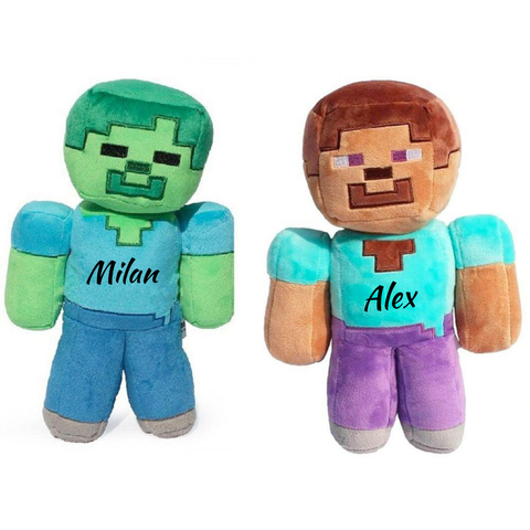 Set 2 Jucarii Minecraft Personalizate, Steve si Zombie de Plus