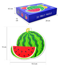 Set 6 Puzzle-uri cu Fructe – Piese Mari din Carton Gros, Joc Educativ pentru Copi