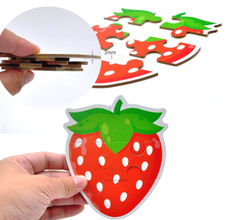 Set 6 Puzzle-uri cu Fructe – Piese Mari din Carton Gros, Joc Educativ pentru Copi
