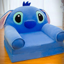 Fotoliu Extensibil Stitch de Pluș pentru Copii, Albastru, 80cm.